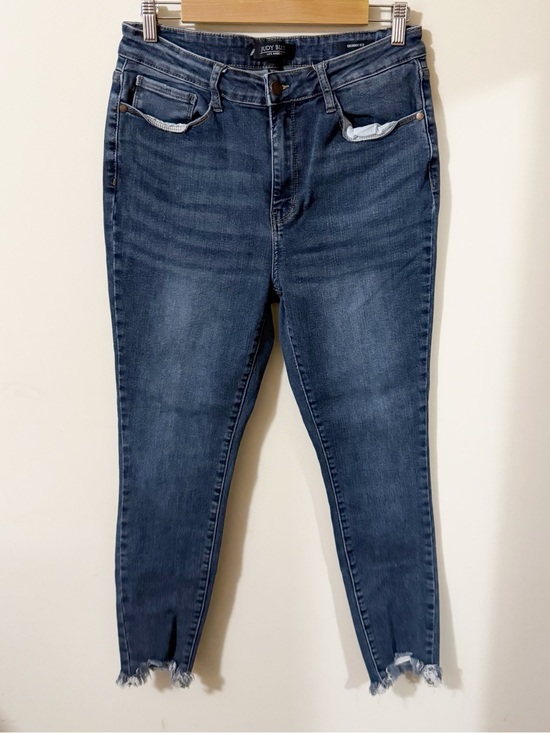 Judy Blue Denim - Judy Blue Womens Skinny Fit Jeans Size 15 / 32 Blue Denim Raw Hem